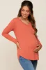 Rust Long Sleeve Maternity Top sold by Pinkblush