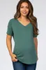 Teal V-Neck Maternity Short Sleeve Top sold by Pinkblush