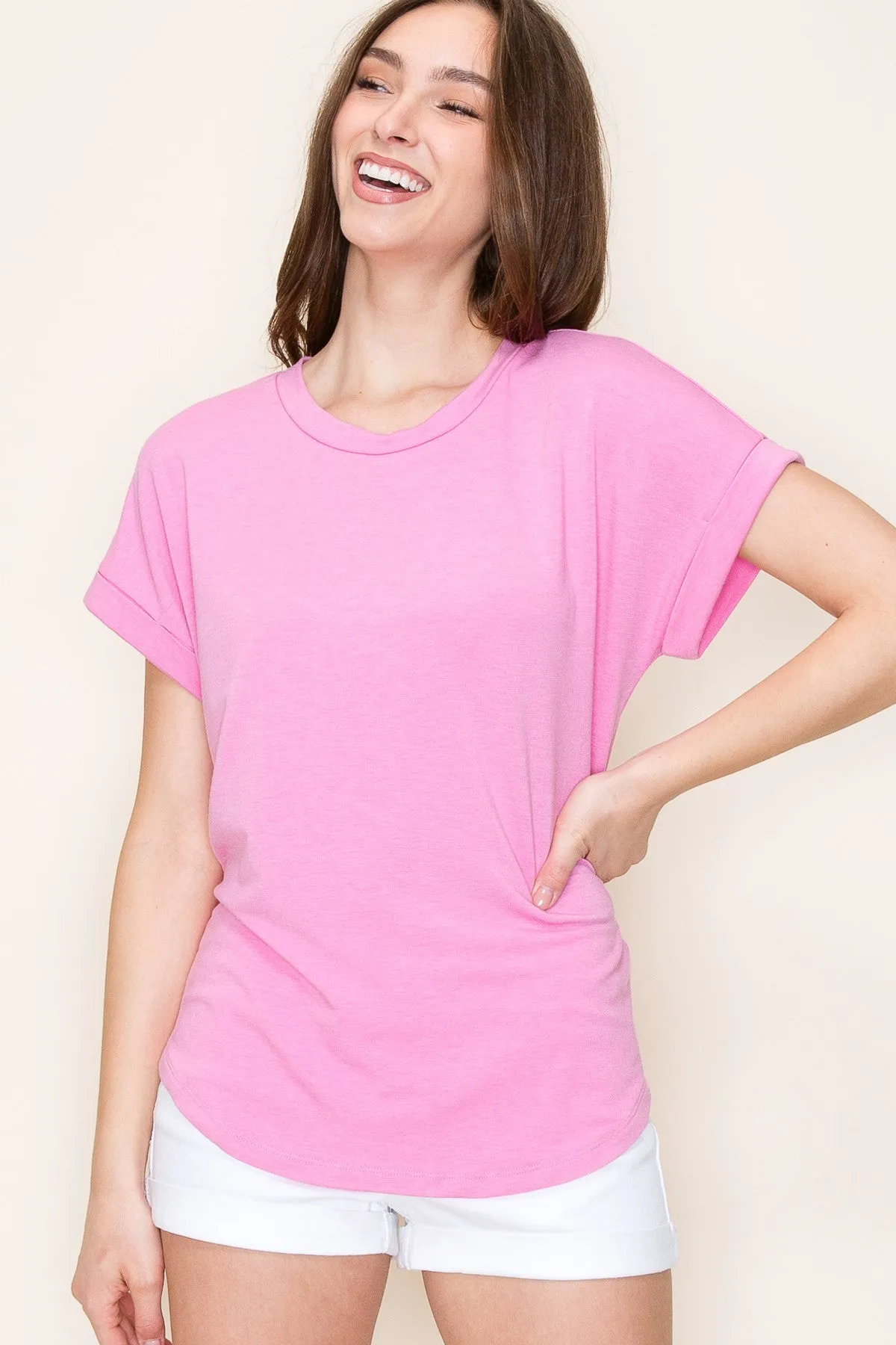Pink Short Sleeve Terry Top sold by Pinkblush