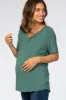Teal V-Neck Maternity Short Sleeve Top sold by Pinkblush