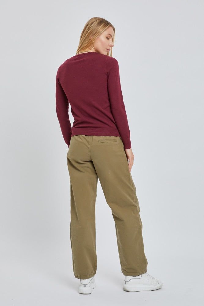 Burgundy Knit Long Sleeve Top sold by Pinkblush product image thumbnail 2