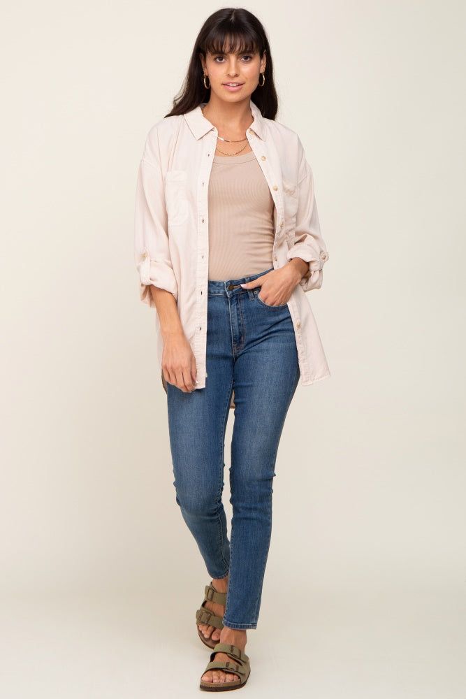 Beige Button Down Top sold by Pinkblush product image thumbnail 4