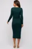 Forest Green Ribbed Long Sleeve Maternity Wrap Dress sold by Pinkblush