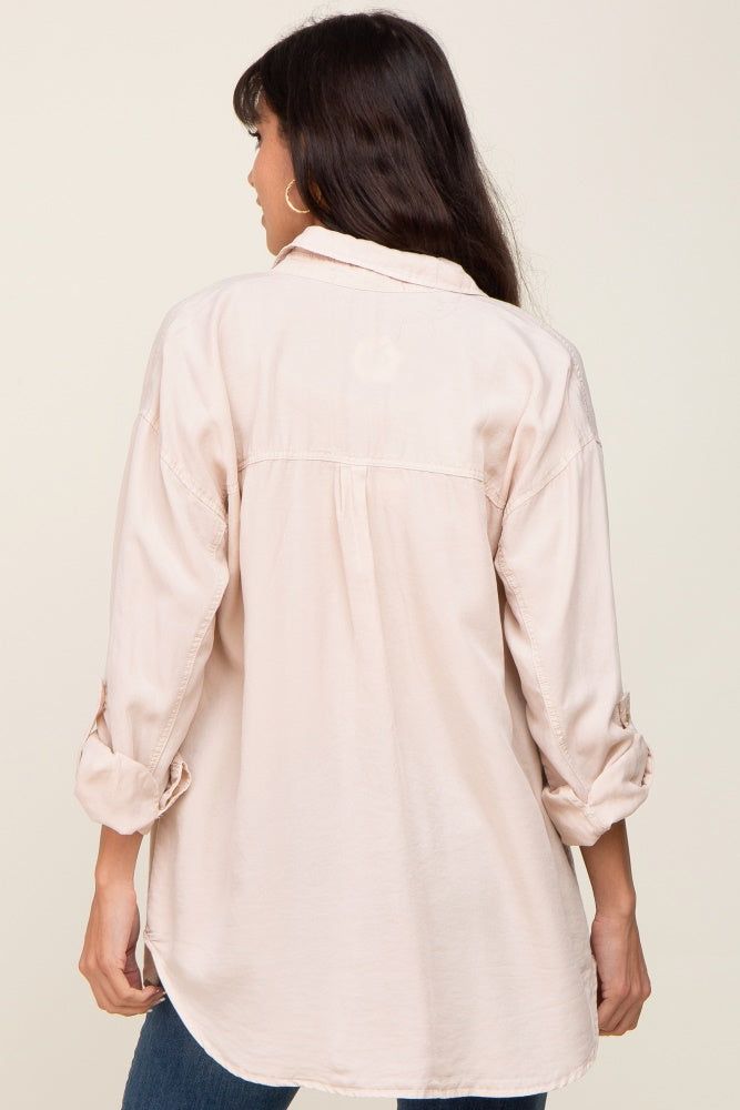 Beige Button Down Top sold by Pinkblush product image thumbnail 3