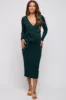 Forest Green Ribbed Long Sleeve Maternity Wrap Dress sold by Pinkblush