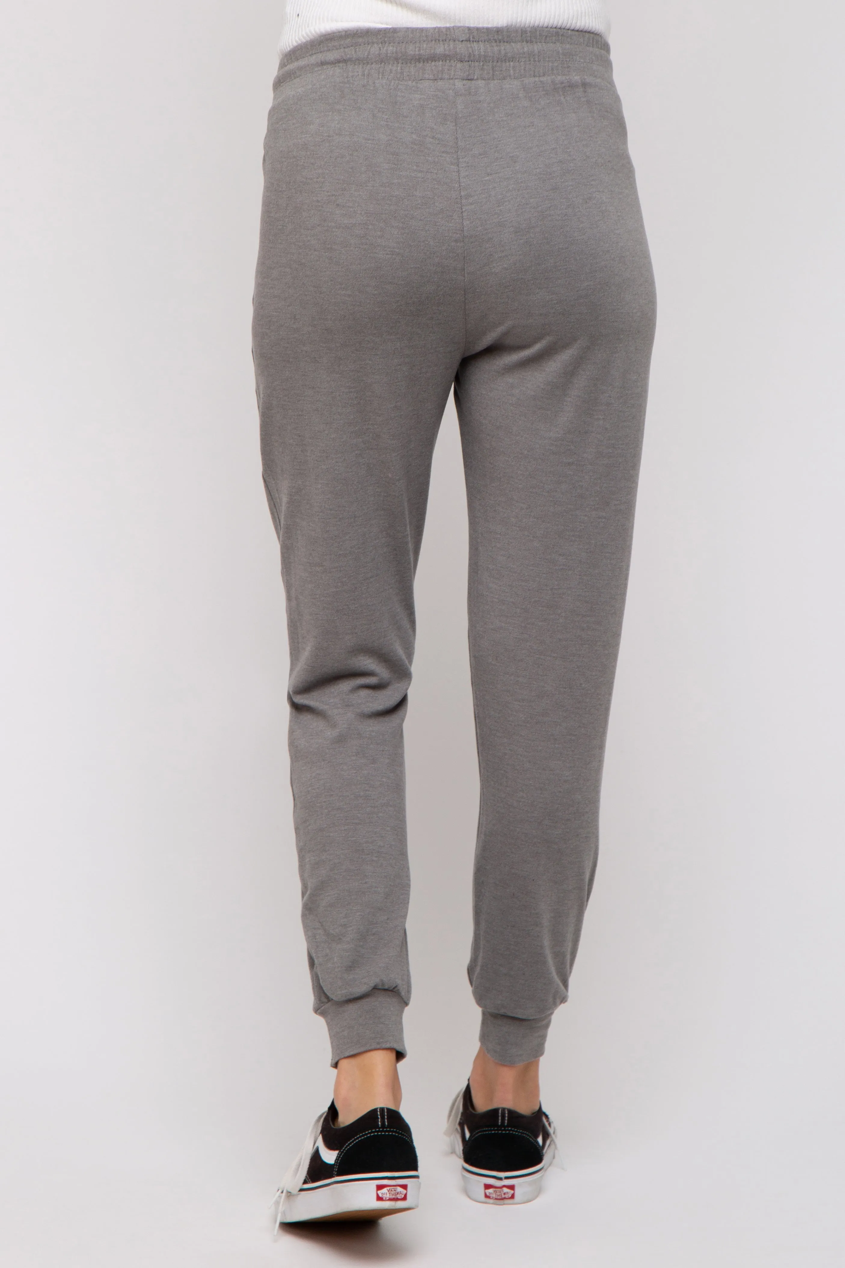 Grey Ultra Soft Knit Drawstring Maternity Joggers sold by Pinkblush product image thumbnail 4