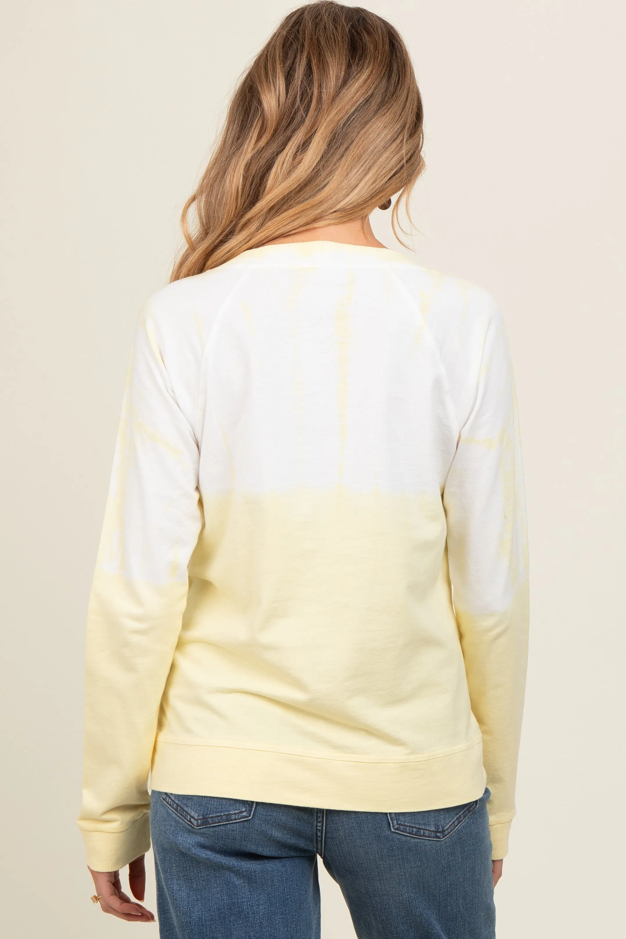Yellow Tie Dye Maternity Long Sleeve Pullover sold by Pinkblush product image thumbnail 4