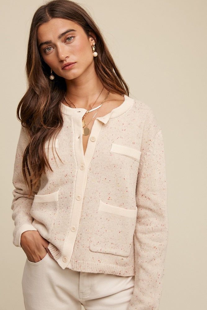 Natural Knit Cardigan Sweater sold by Pinkblush