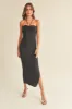 Charcoal Front Twist Halter Maxi Dress sold by Pinkblush
