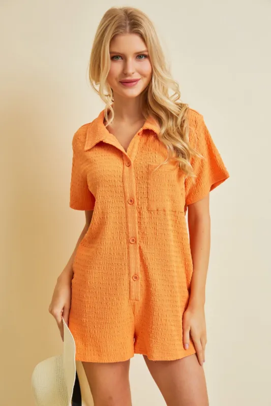 Tangerine Relaxed Fit Romper sold by Pinkblush