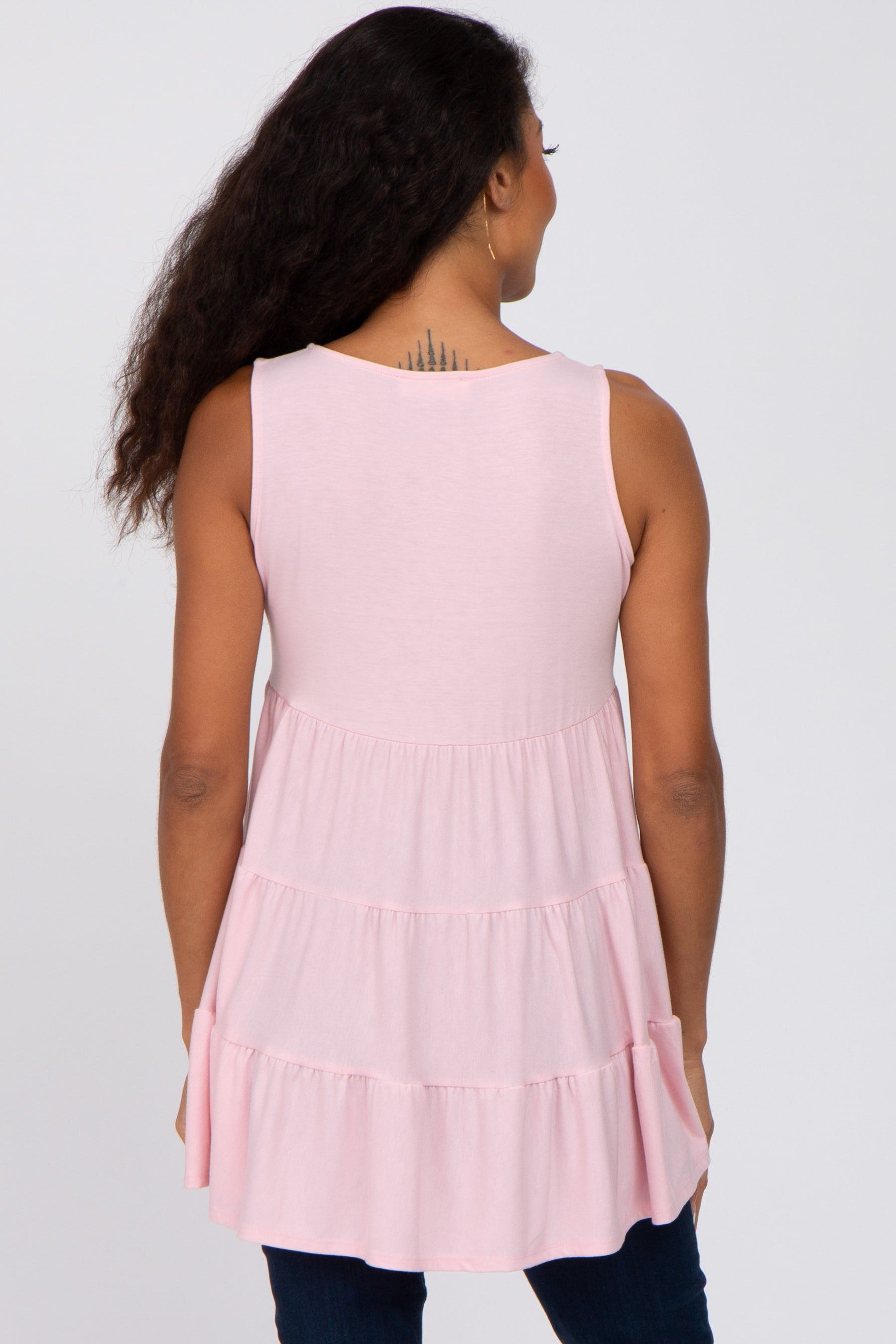 Light Pink Tiered Sleeveless Top sold by Pinkblush product image thumbnail 3