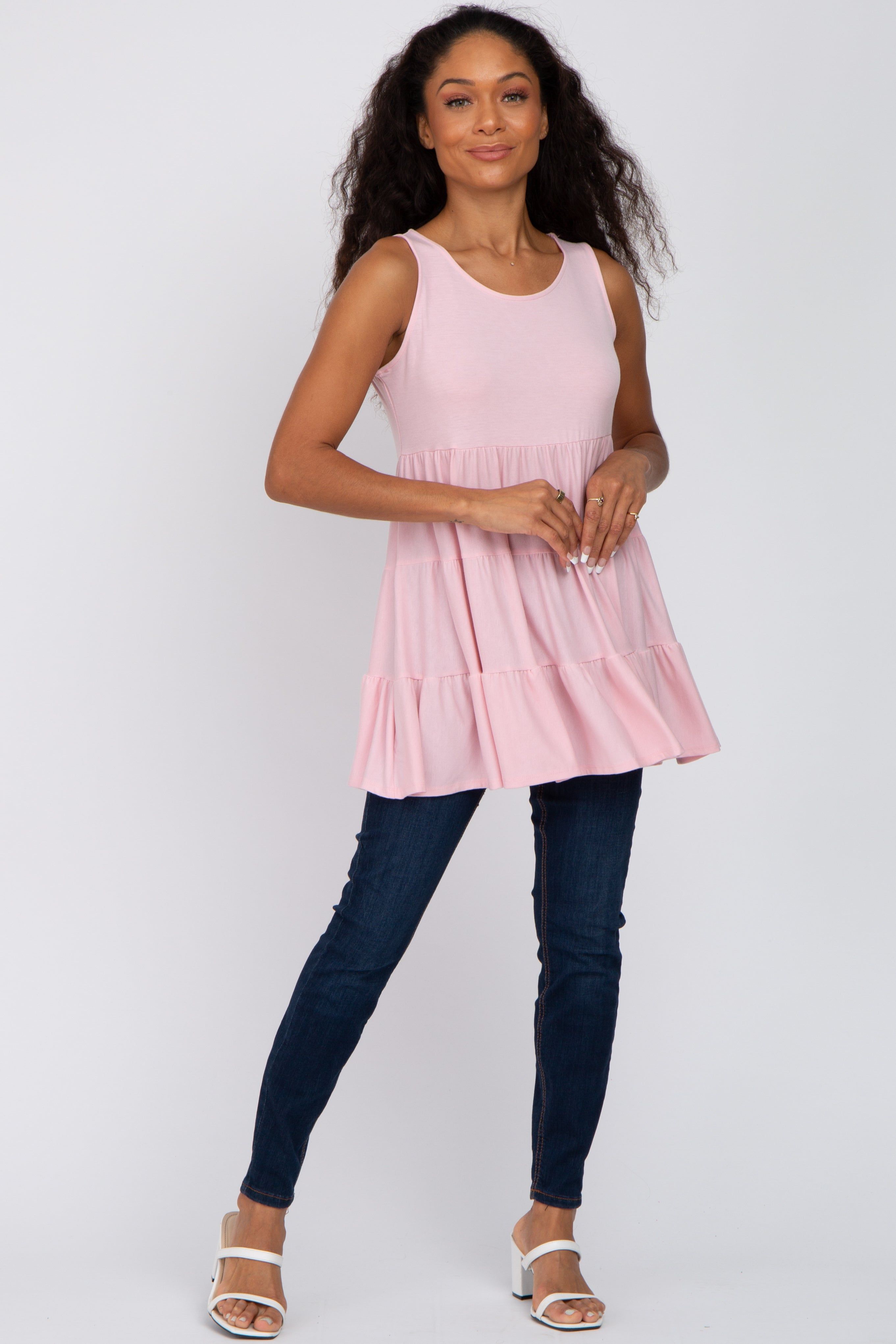 Light Pink Tiered Sleeveless Top sold by Pinkblush product image thumbnail 4