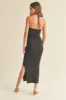 Charcoal Front Twist Halter Maxi Dress sold by Pinkblush