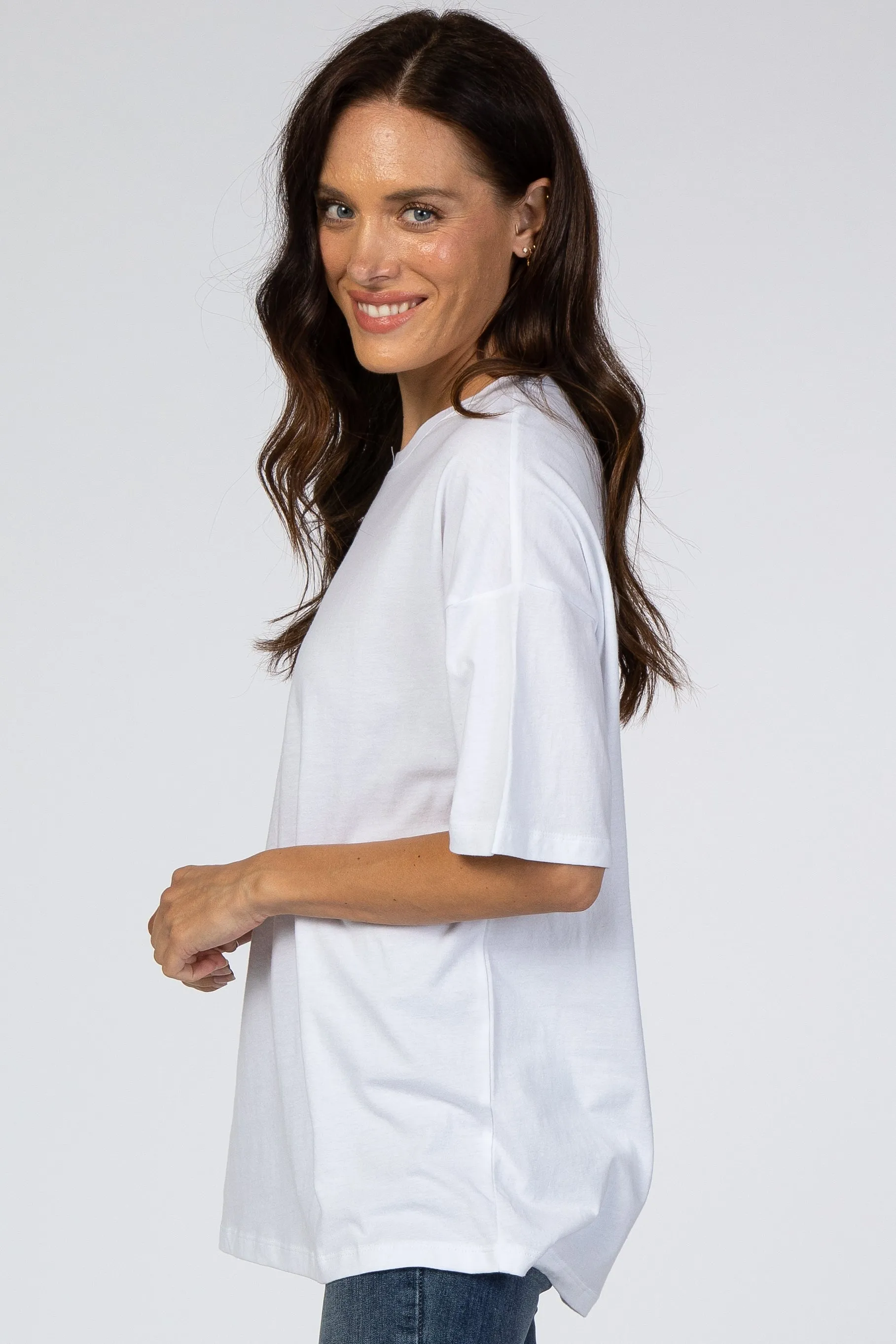 White Basic Short Sleeve Tee sold by Pinkblush product image thumbnail 2