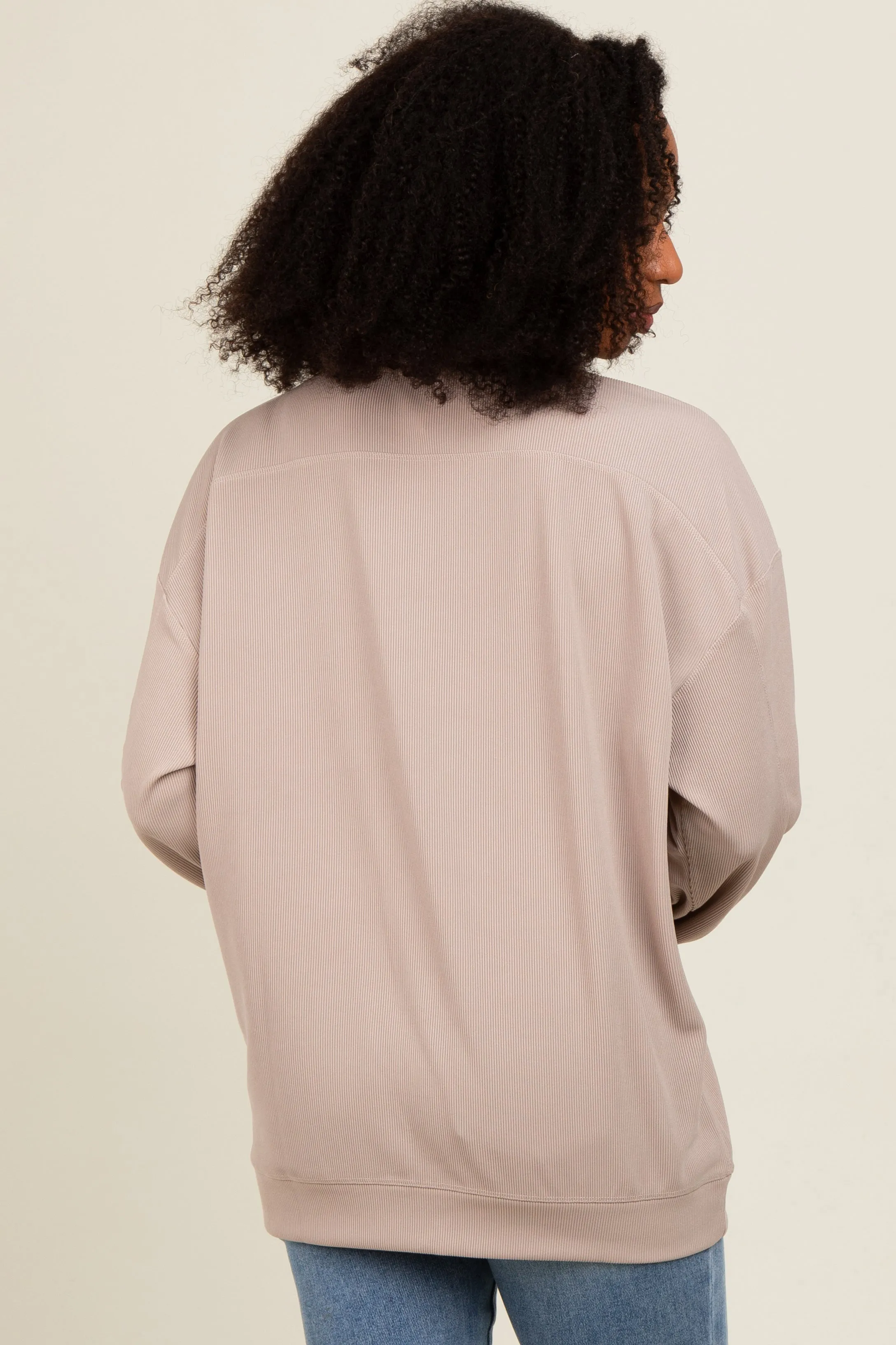 Beige Drop Shoulder Sweatshirt sold by Pinkblush product image thumbnail 4