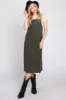 Dark Olive Washed Jumper Dress sold by Pinkblush