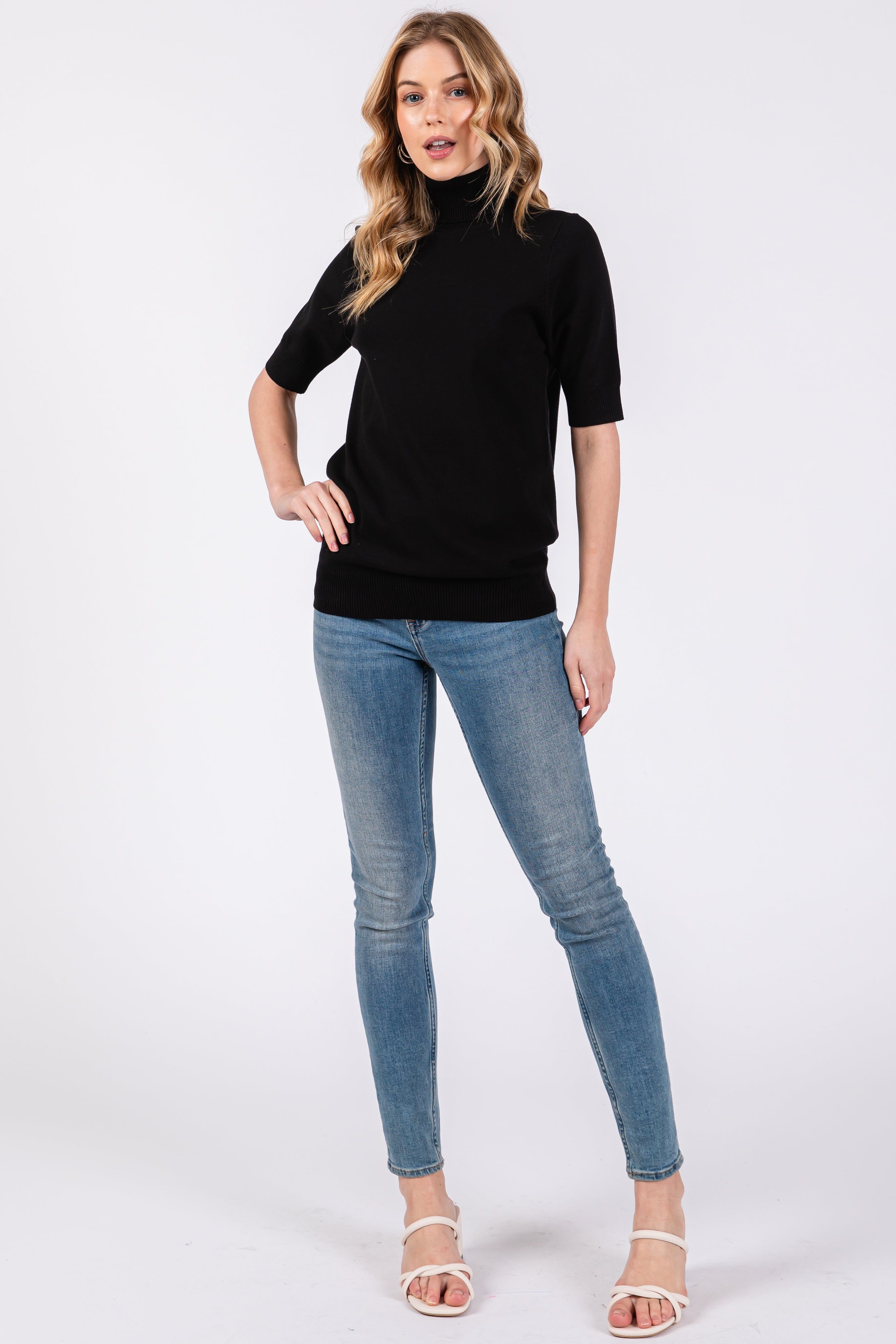 Black Turtleneck Knit Top sold by Pinkblush product image thumbnail 5