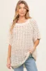 Cream Fishnet Knit Maternity Top sold by Pinkblush