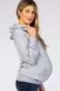 Heather Grey Basic Hooded Maternity Sweatshirt sold by Pinkblush
