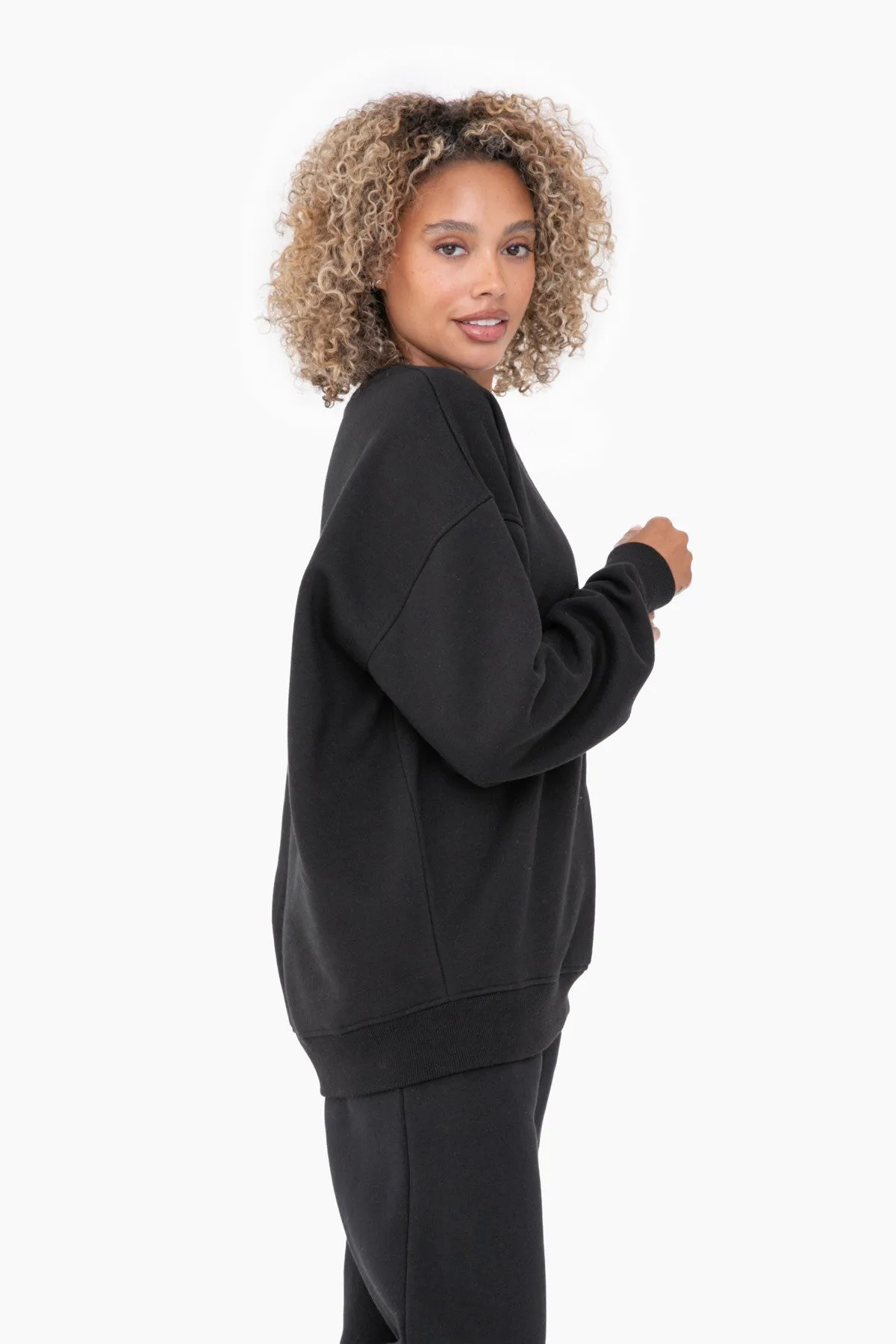 Black Soft Knit Fleece Lined Sweatshirt sold by Pinkblush product image thumbnail 2