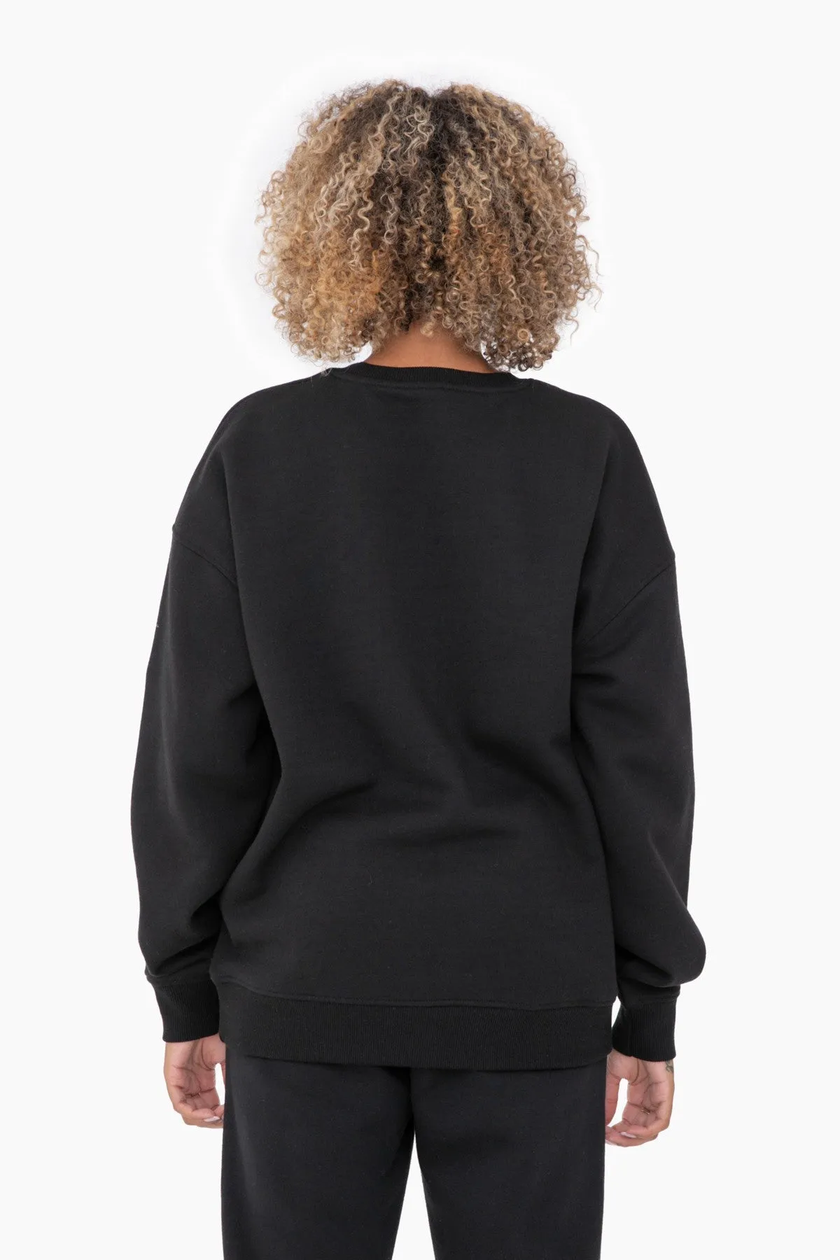 Black Soft Knit Fleece Lined Sweatshirt sold by Pinkblush product image thumbnail 3