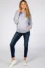 Heather Grey Basic Hooded Maternity Sweatshirt sold by Pinkblush