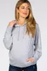 Heather Grey Basic Hooded Maternity Sweatshirt sold by Pinkblush