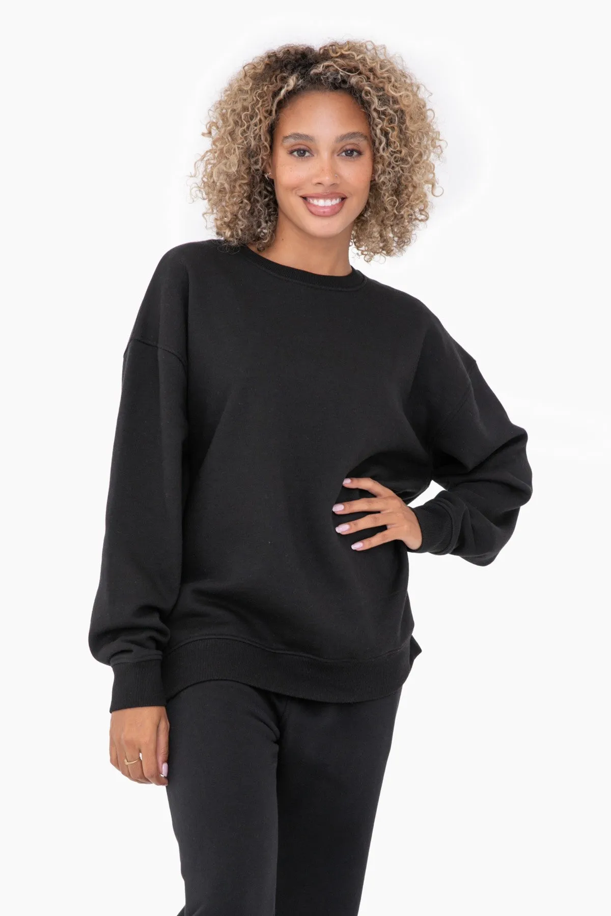 Black Soft Knit Fleece Lined Sweatshirt sold by Pinkblush