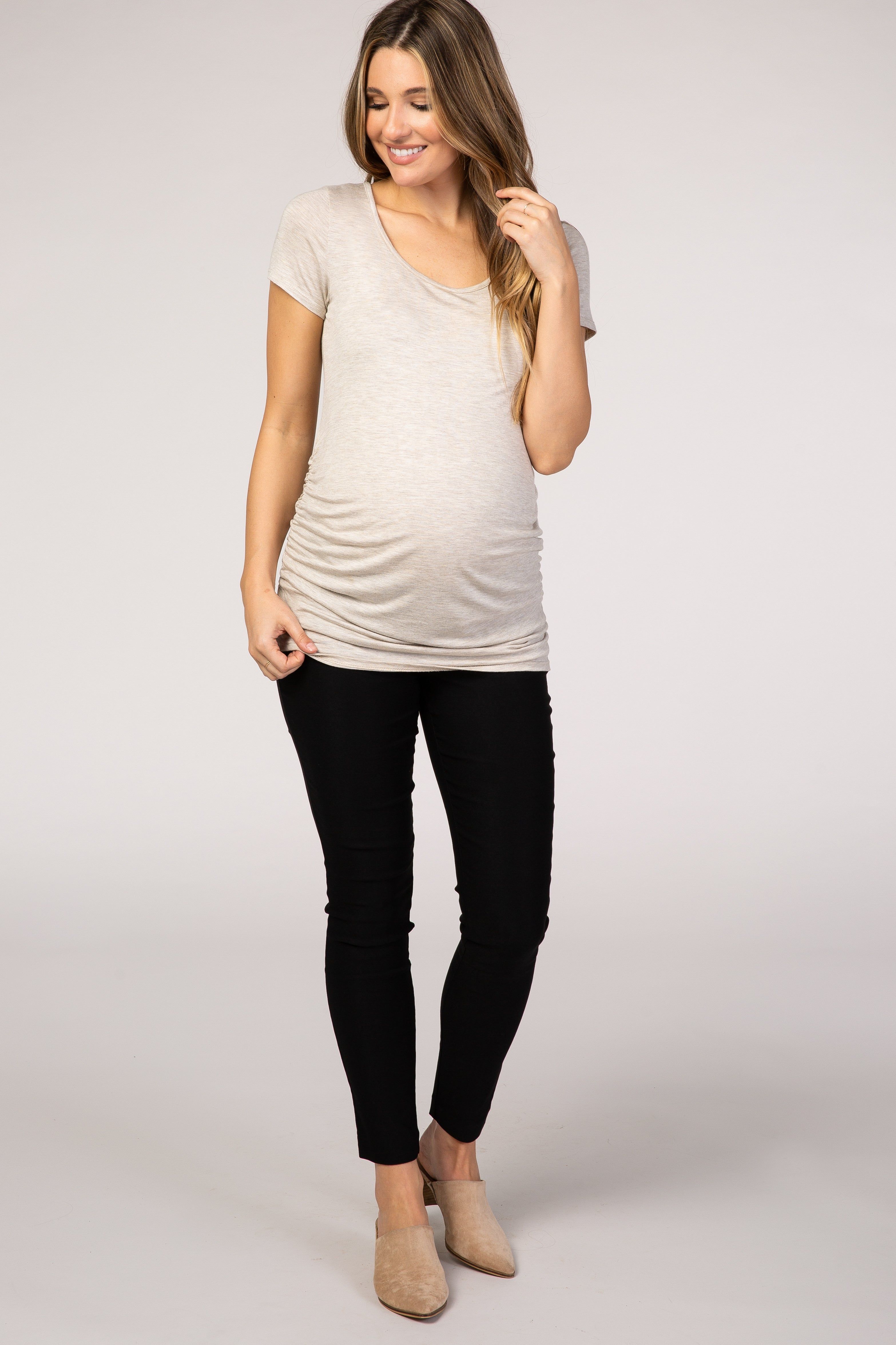 PinkBlush Black Skinny Tapered Maternity Pant sold by Pinkblush