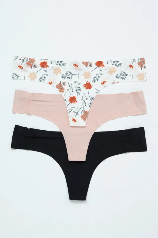 Multi-Color Floral Seamless Underwear Set sold by Pinkblush