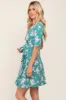 Jade Floral Wrap Front V-Neck Short Sleeve Dress sold by Pinkblush