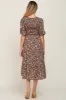 Multi-Color Floral Smocked Tiered Maternity Midi Dress sold by Pinkblush
