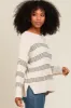 Forest Green Striped Waffle Knit Sweater sold by Pinkblush