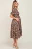 Multi-Color Floral Smocked Tiered Maternity Midi Dress sold by Pinkblush