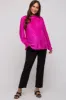 Fuchsia Textured Mock Neck Maternity Blouse sold by Pinkblush
