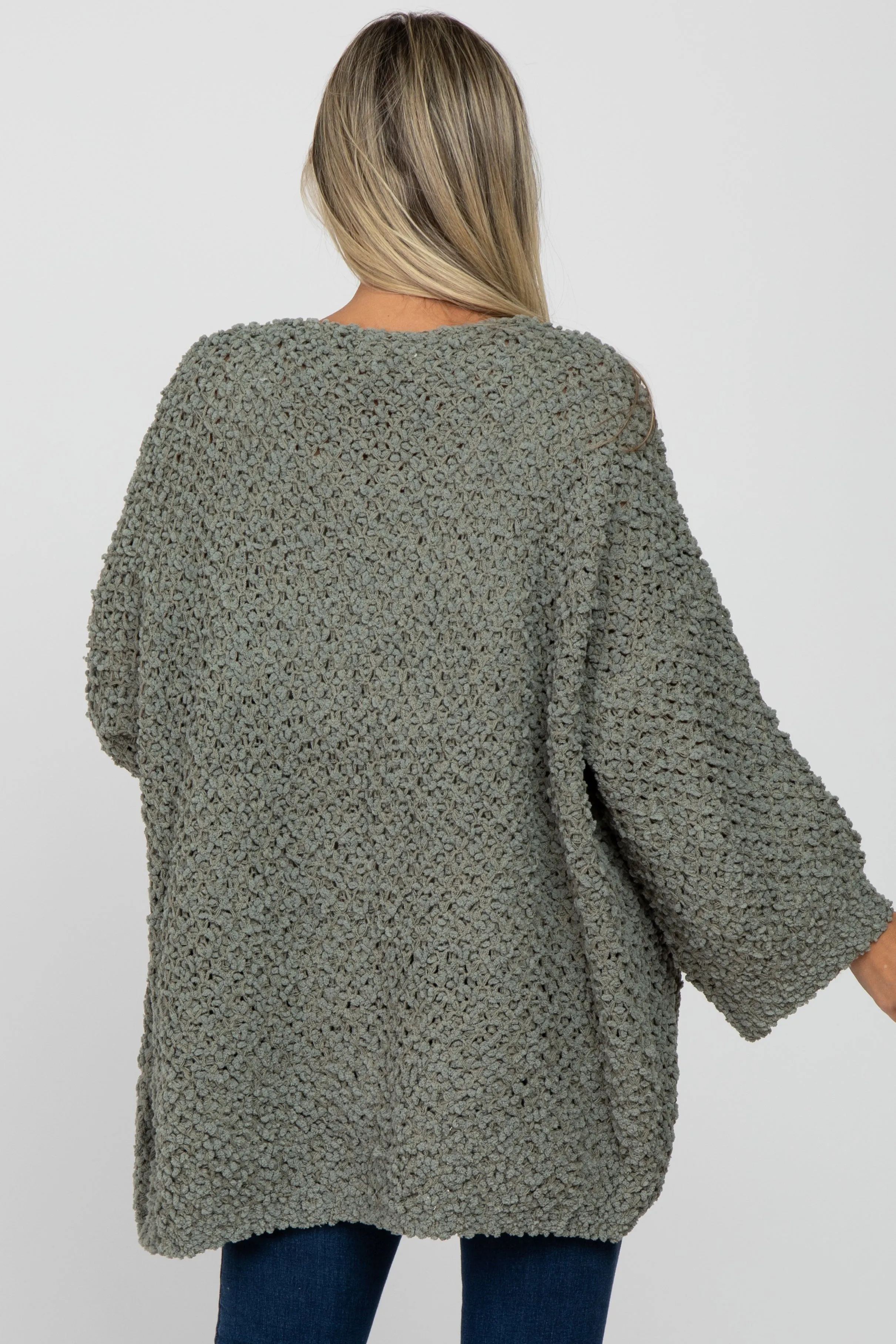 Olive Soft Popcorn Knit Maternity Cardigan sold by Pinkblush product image thumbnail 4