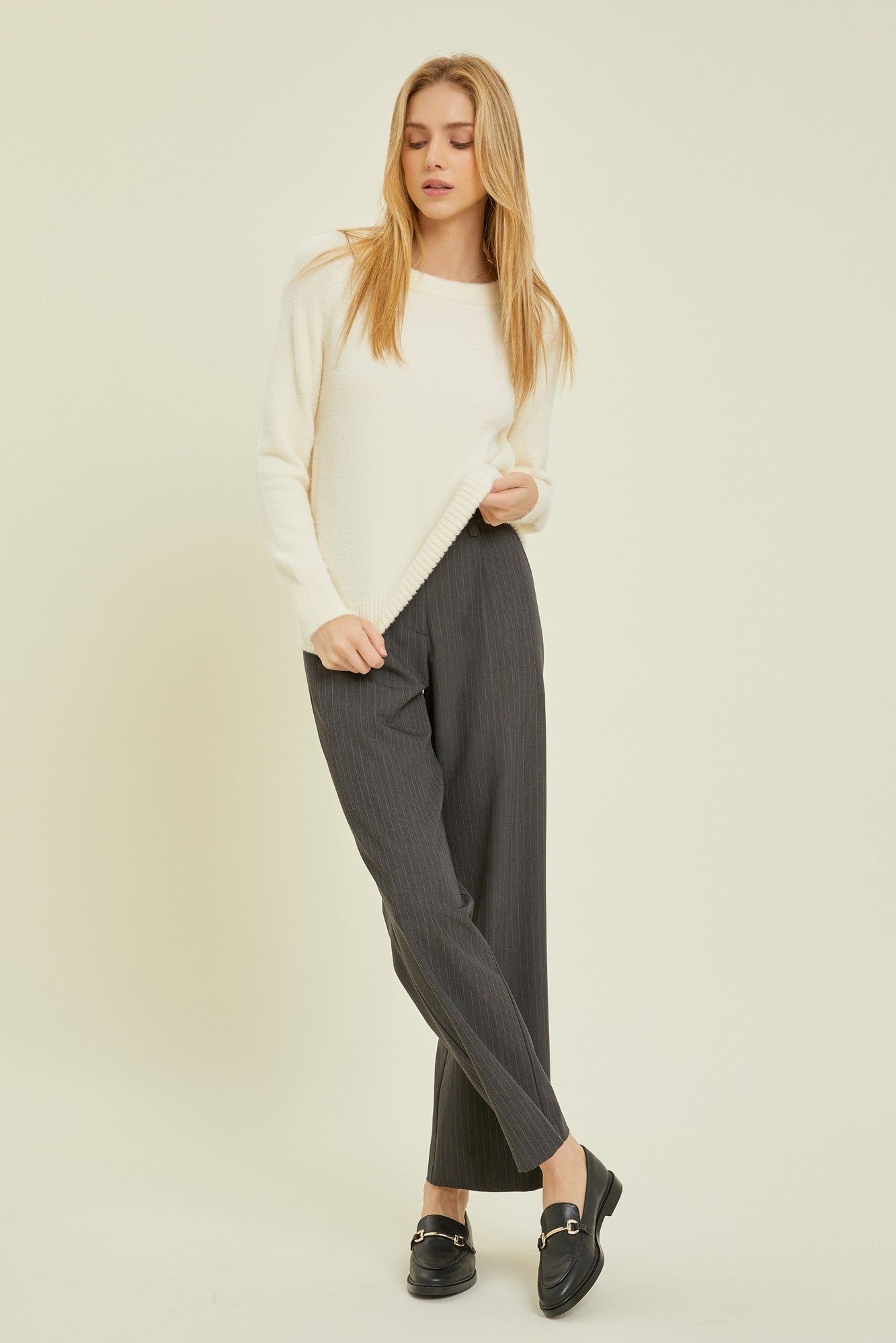 Ivory Soft Knit Long Sleeve Top sold by Pinkblush product image thumbnail 2