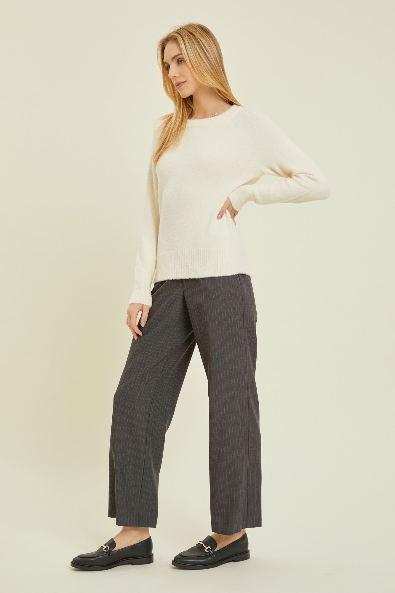 Ivory Soft Knit Long Sleeve Top sold by Pinkblush product image thumbnail 3