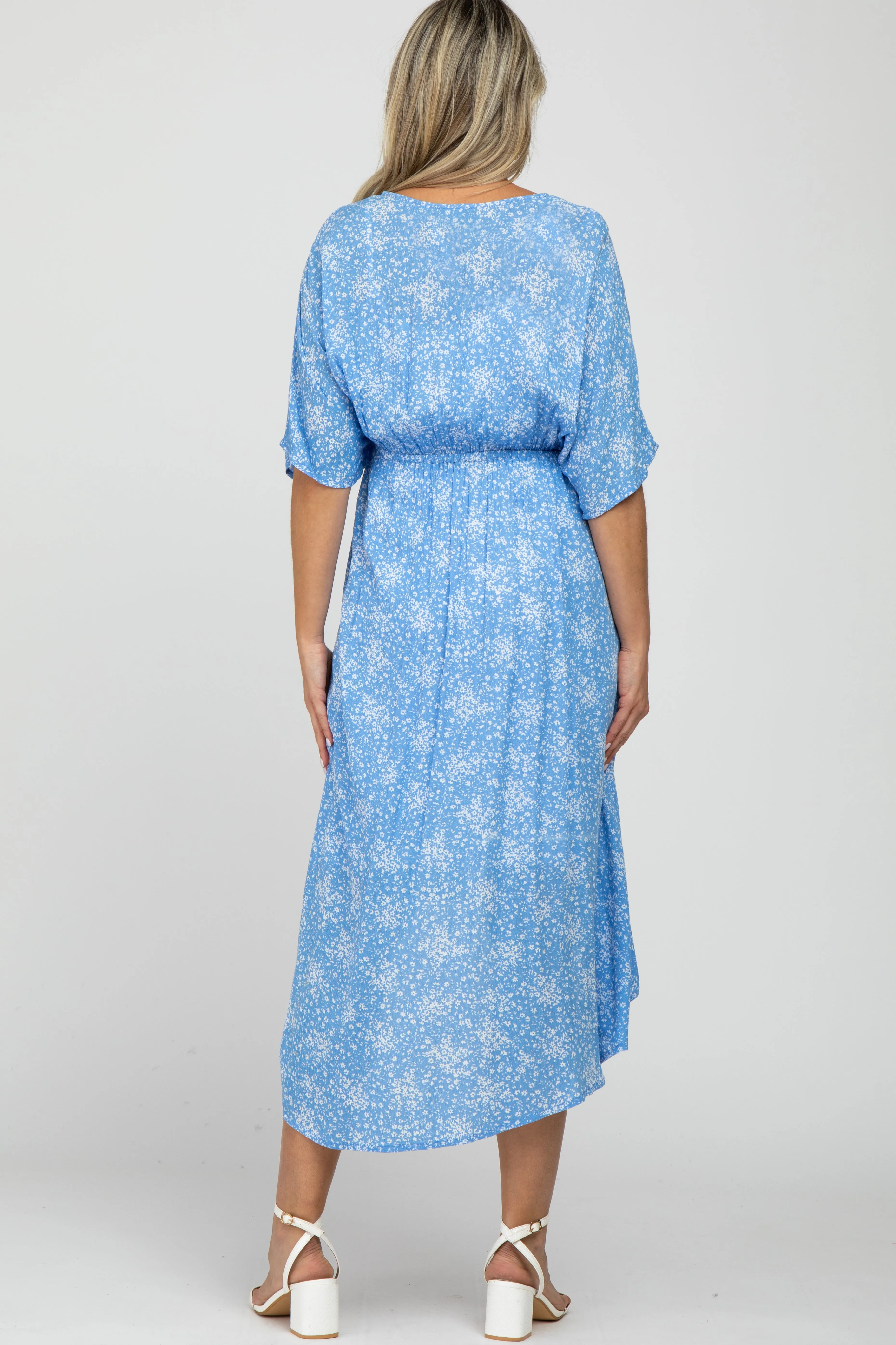 Blue Floral Tassel Front Maternity Cover Up sold by Pinkblush product image thumbnail 4