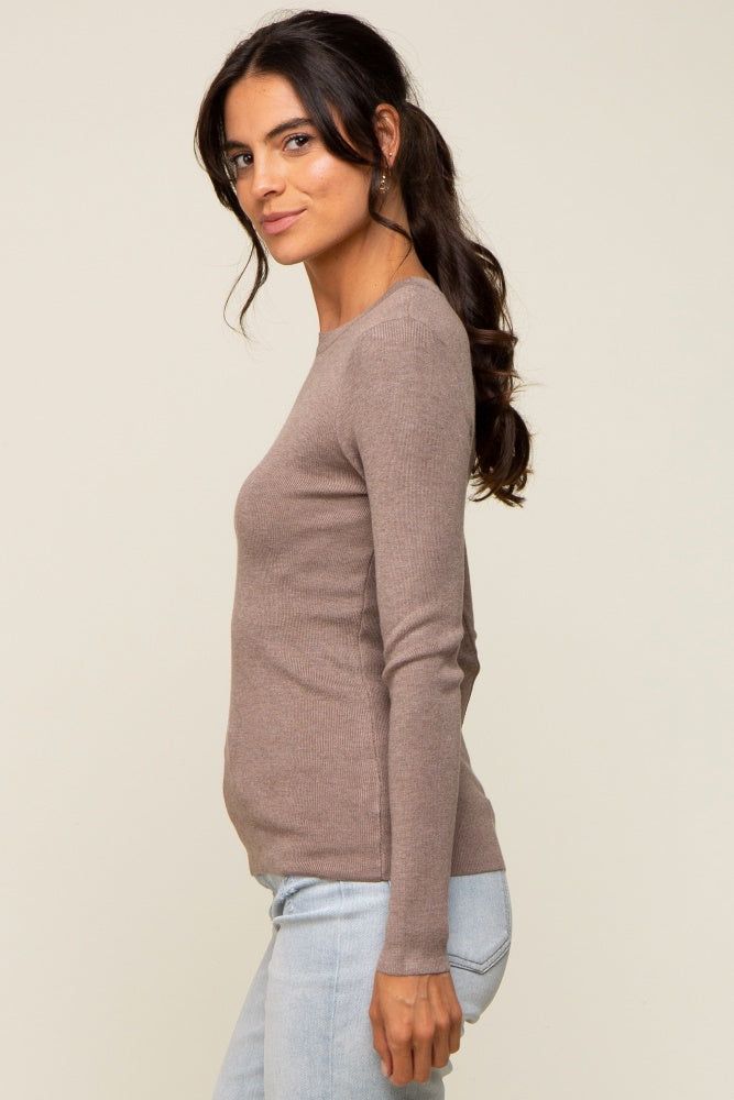 Mocha Knit Long Sleeve Top sold by Pinkblush product image thumbnail 2