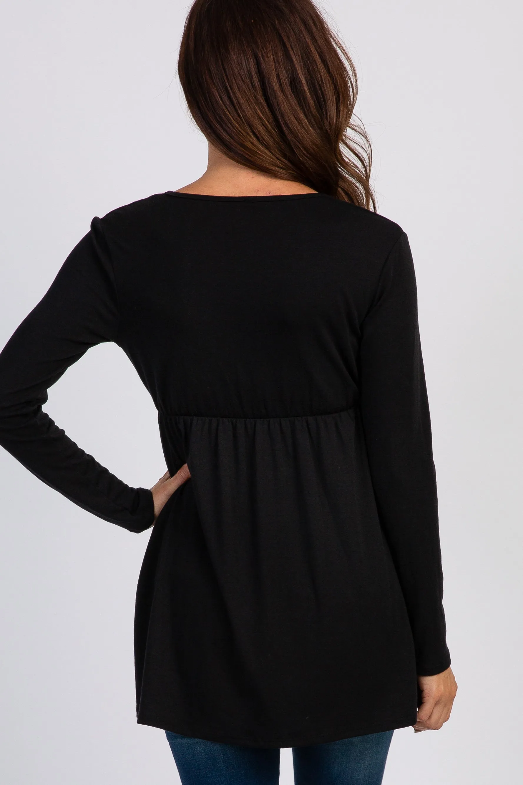 PinkBlush Black Long Sleeve Wrap Front Nursing Top sold by Pinkblush product image thumbnail 3