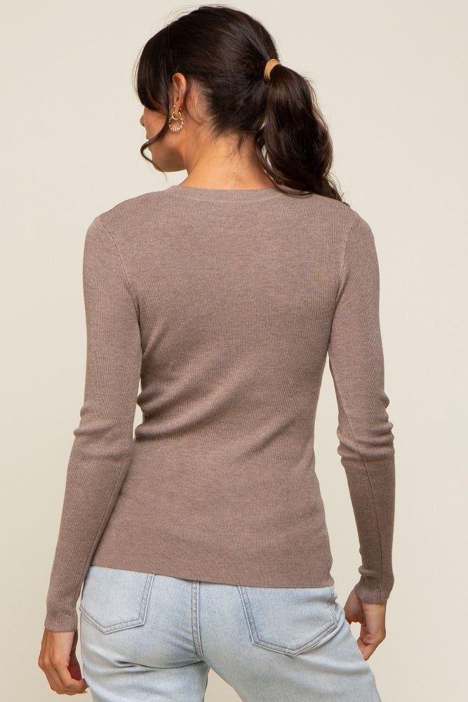 Mocha Knit Long Sleeve Top sold by Pinkblush product image thumbnail 3