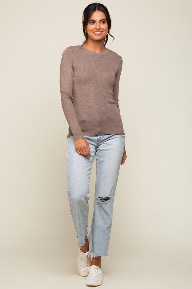 Mocha Knit Long Sleeve Top sold by Pinkblush product image thumbnail 4