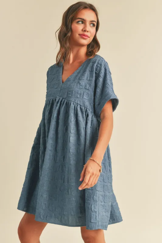 Denim Blue Baby Doll Dress made by Pinkblush