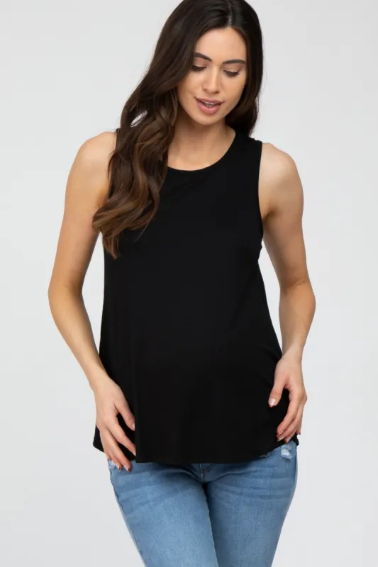 Black Swing Maternity Tank Top sold by Pinkblush