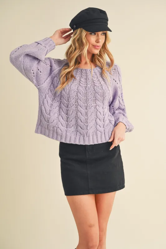 Lavender Knit Sweater sold by Pinkblush