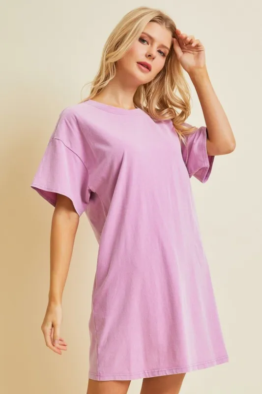 Pink Short Sleeve Side Pocket Dress sold by Pinkblush