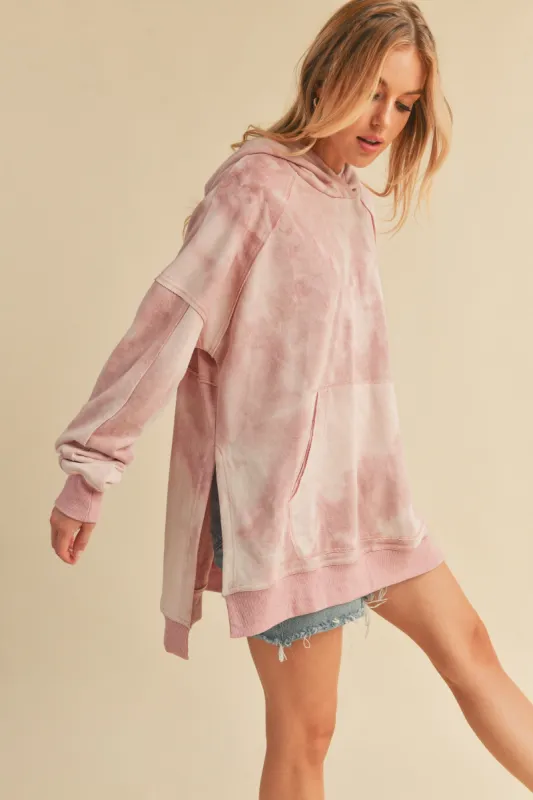 Pink Tie Dye Hoodie sold by Pinkblush
