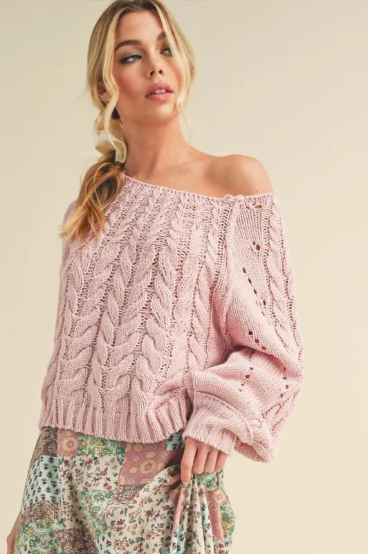 Pink Knit Sweater sold by Pinkblush