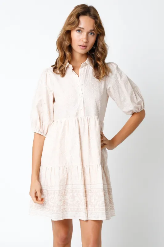 Natural Collared Dress sold by Pinkblush